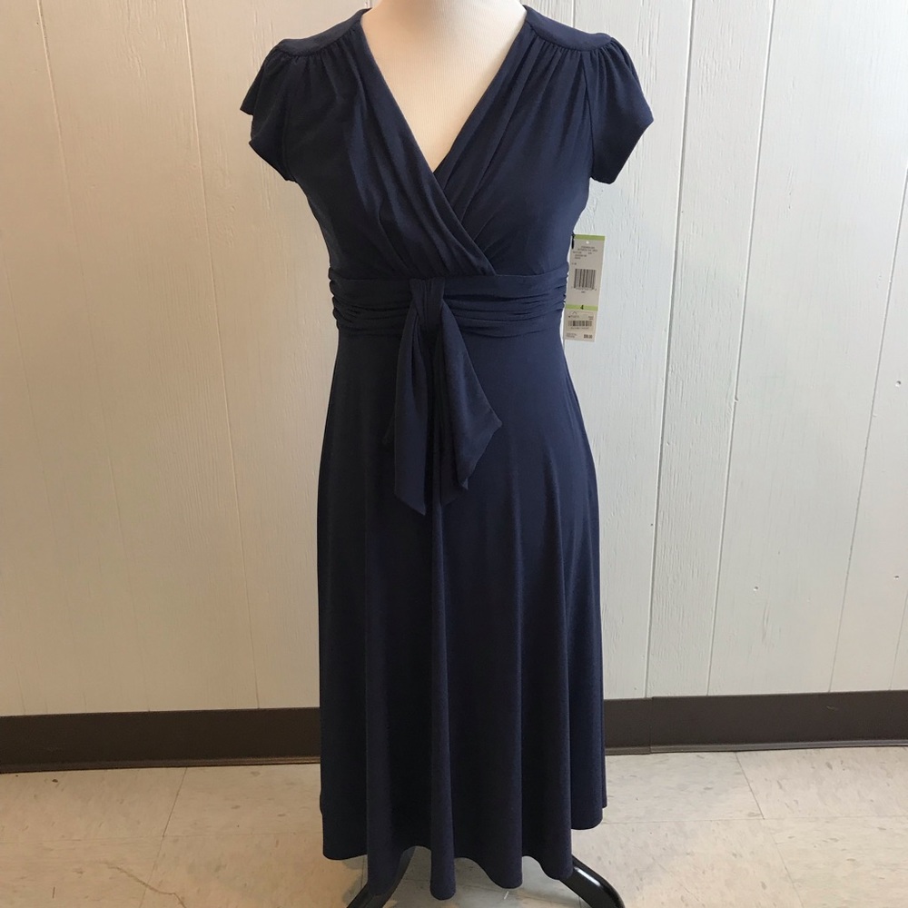 NWT Evan Picone Between the Lines Navy Dress. 4